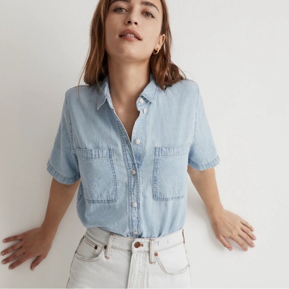 Madewell Denim Camp Shirt - Size L